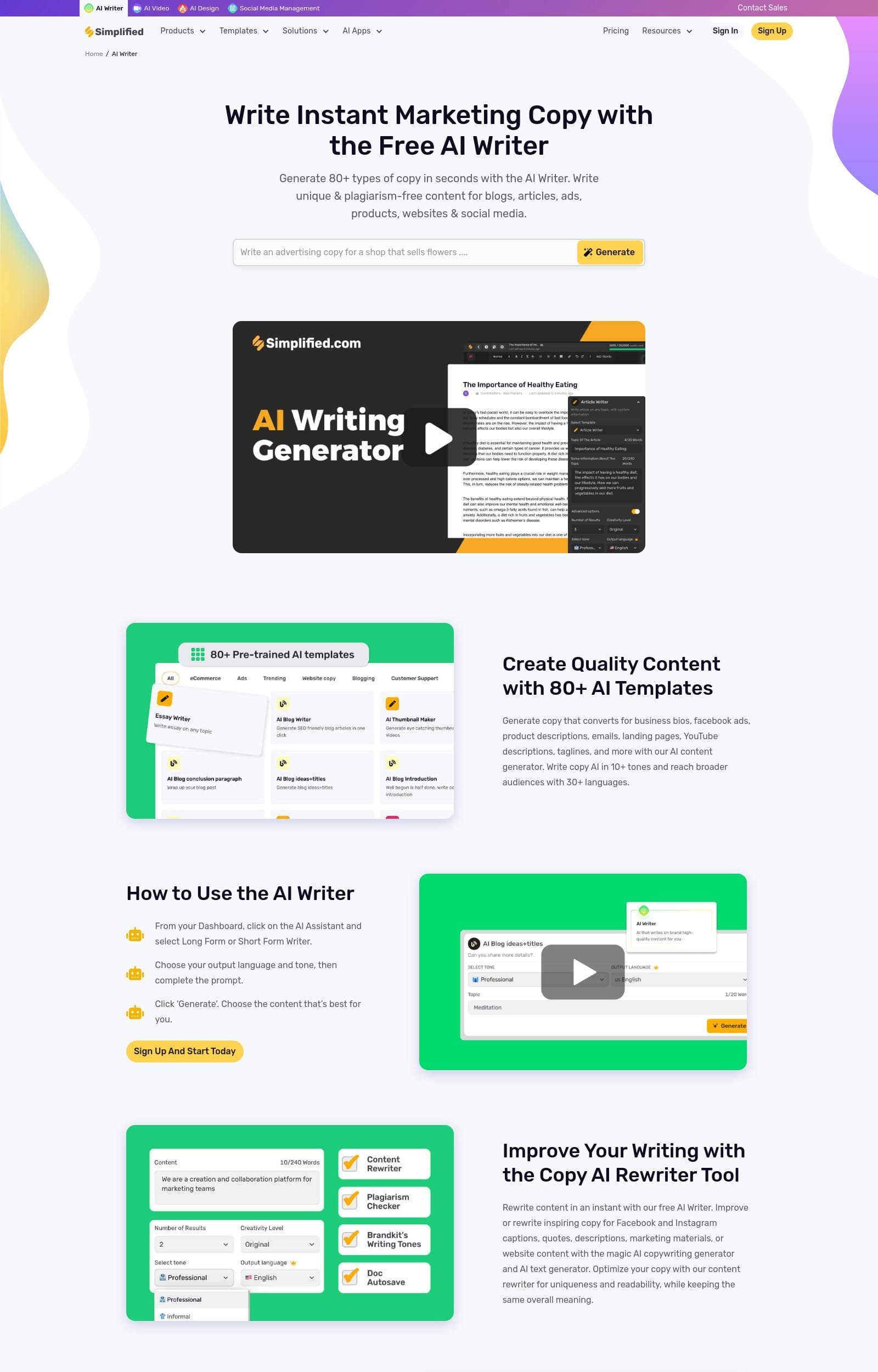 simplified ai-writer