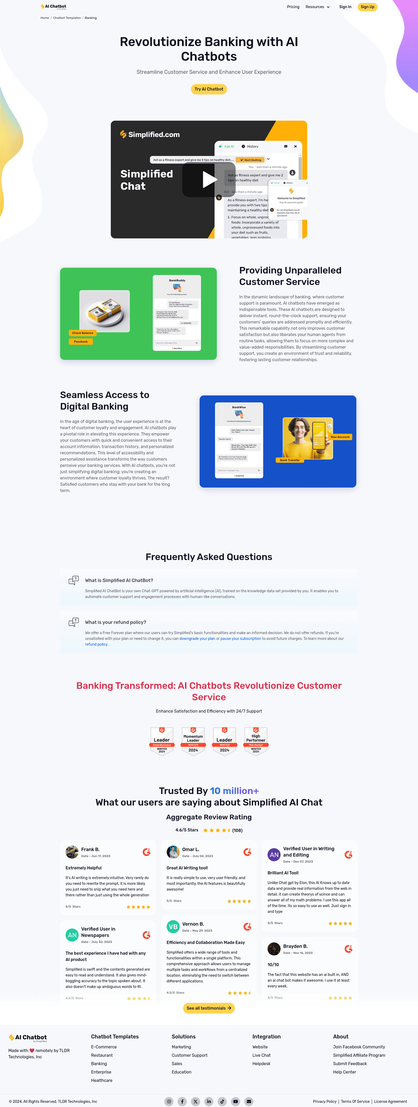 simplified chat banking