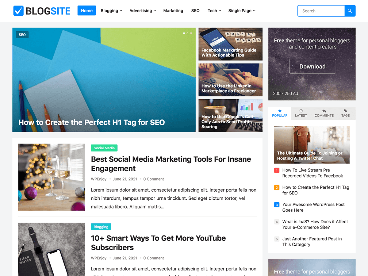 wordpress blog design