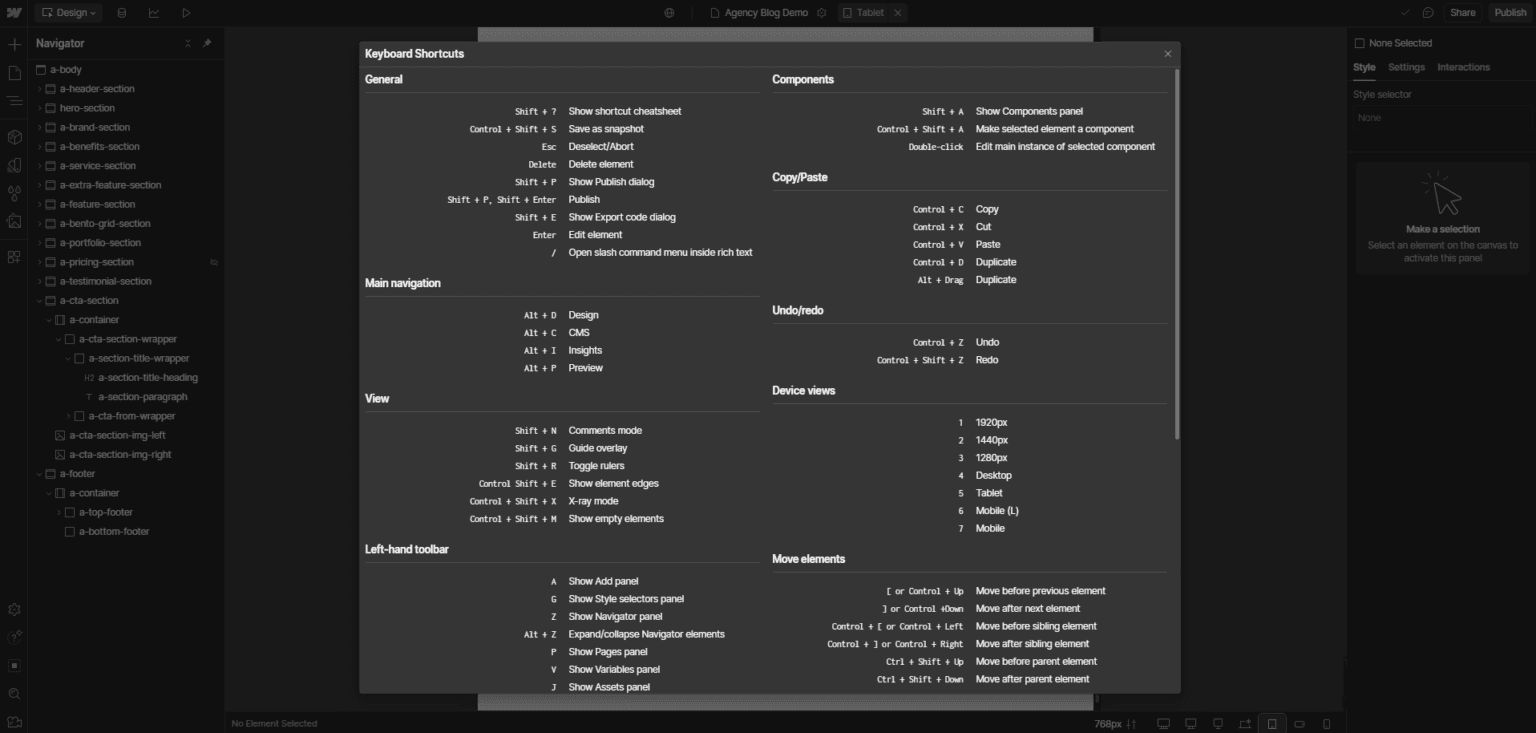 Boost Productivity with These Essential Webflow Shortcuts